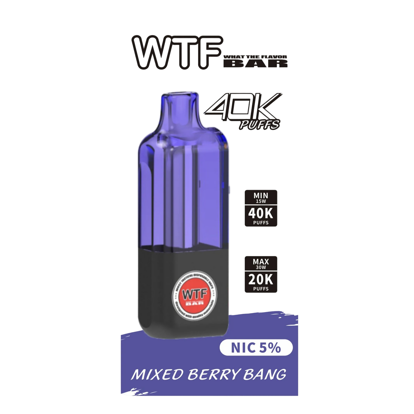 WTF BAR (PODS) 40000 PUFFS 5% NIC
