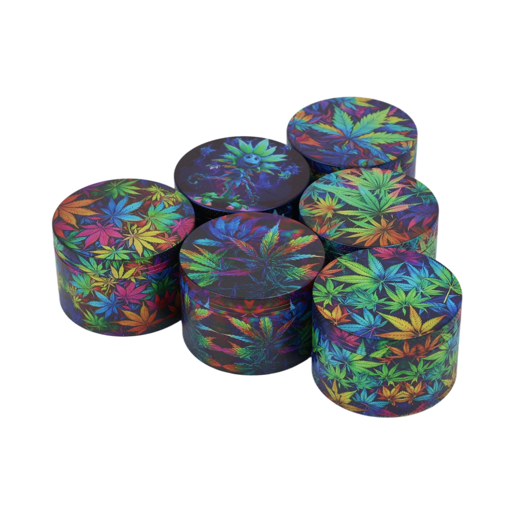 LEAF GRINDER FE-09 SIZE 63MM MIXED COLOR/BOX 6PCS/DISPLAY