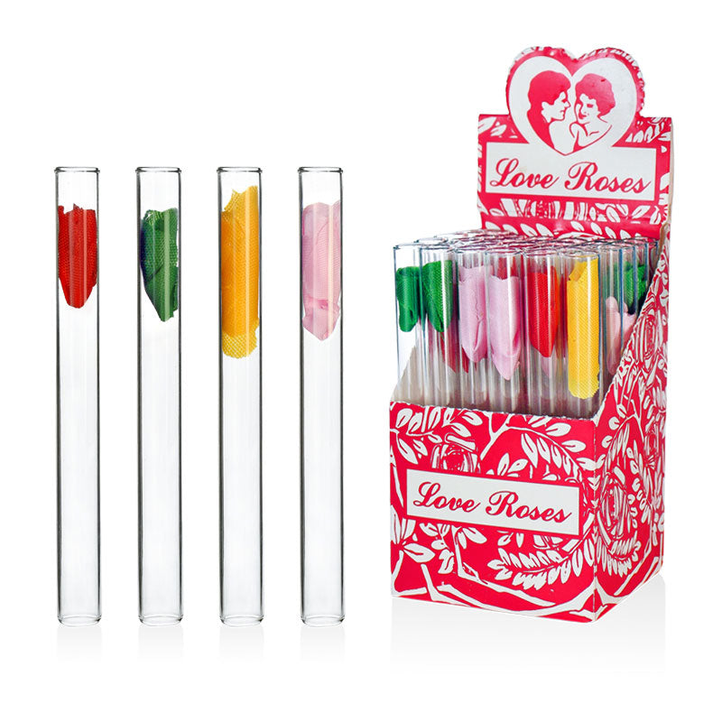 PHOENIXSTAR LOVE ROSES GLASS TUBES-4"-SA03