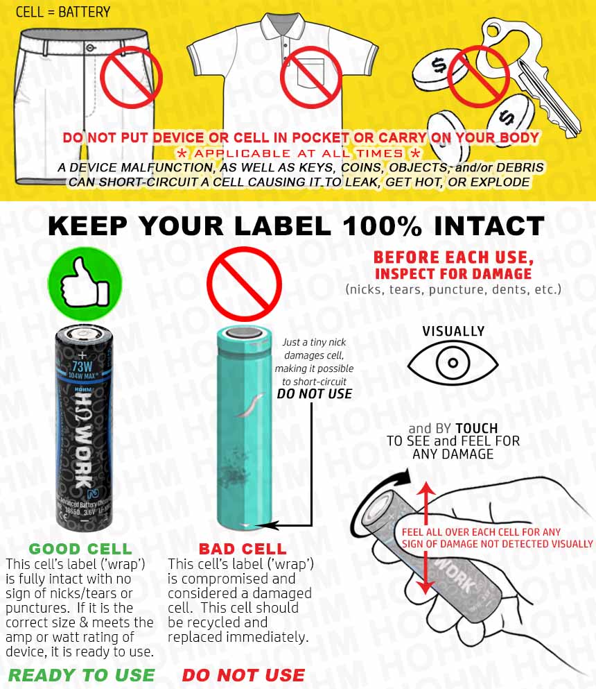 HΩ, Hohm Tech Work v2 18650 2547mAh 25.3A Battery (2/PACK) SMRP $24.99