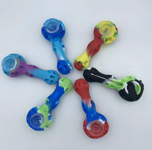 SILICONE HAND PIPES SP-09- MIXED COLORS-RANDOMLY SHIPPED
