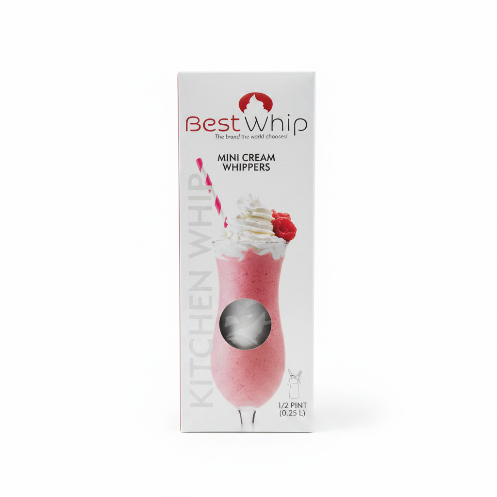BEST WHIP MINI CREAM WHIPPERS-1/2 PINT-0.25L-SILVER-KW25S