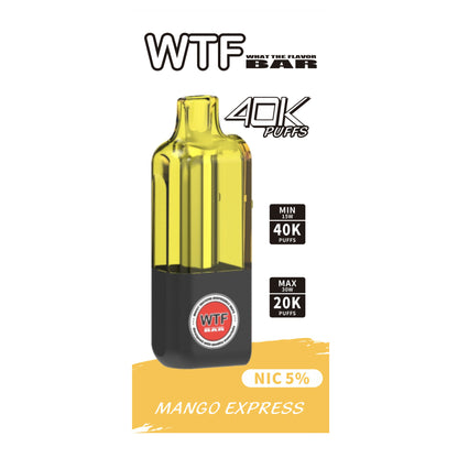 WTF BAR (POD)40000 PUFFS 5% NIC 10CT/DISPLAY