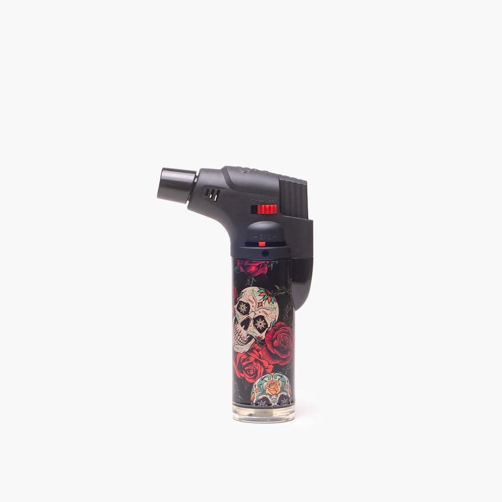 SPECIAL BLUE-BERNIE SKULL & ROSES II LIGHTER-12/DISPLAY-FL LT167M
