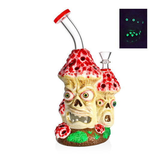 PHOENIXSTAR 3D HAND PAINTED GLOW IN THE DARK BONG WITH HONEYCOMB PERC-HD397