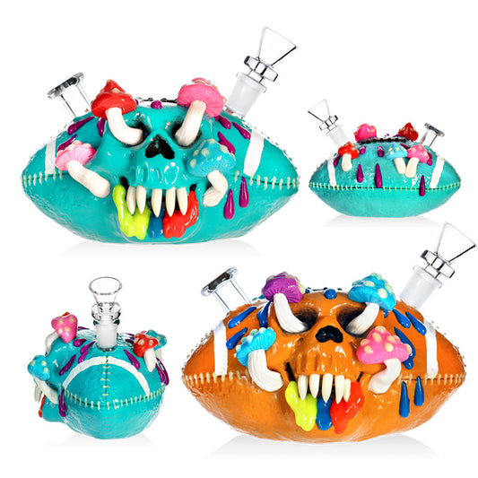 PHOENIXSTAR 3"X4" GLASS MONSTER BONG-3D HAND PAINTING-GLOW IN THE DARK-MIXED COLORS-HD432