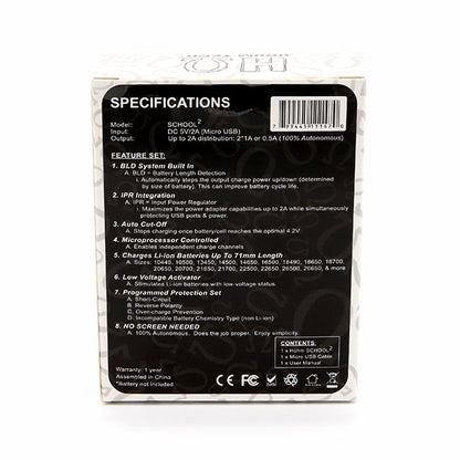 HOHM SCHOOL2A Charger (2 slot charger) SMRP $19.99