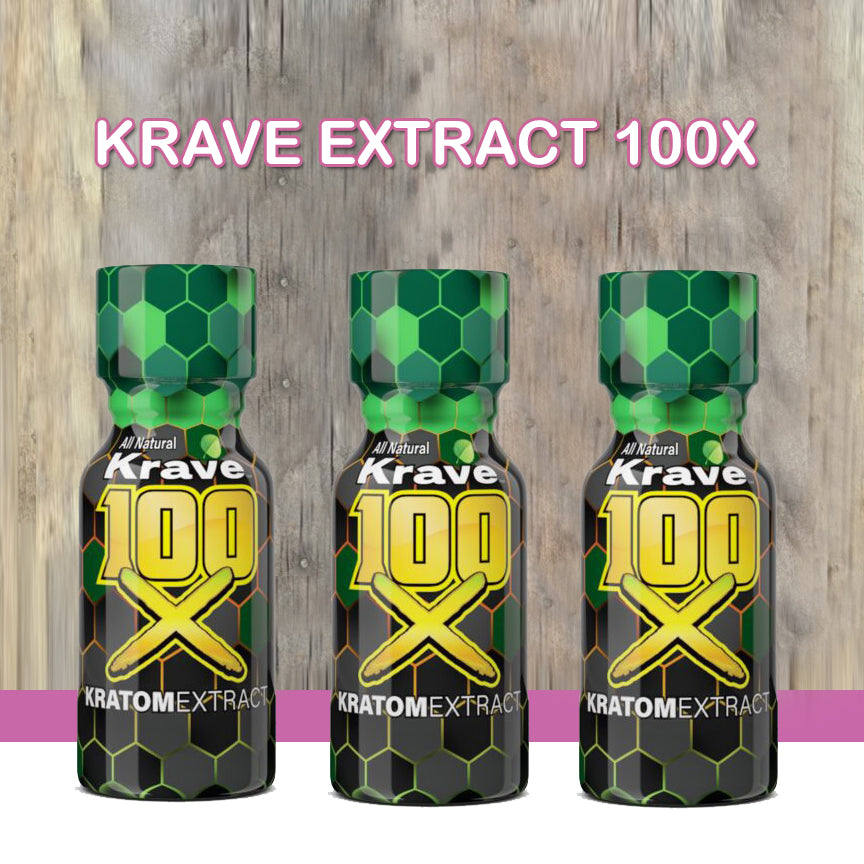 Krave 100X, 200X, 300X,  Kratom Extract Liquid Shot