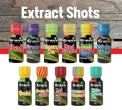 KRAVE KRATOM PURE EXTRACT SHOT 10ML 12CT/DISPLAY