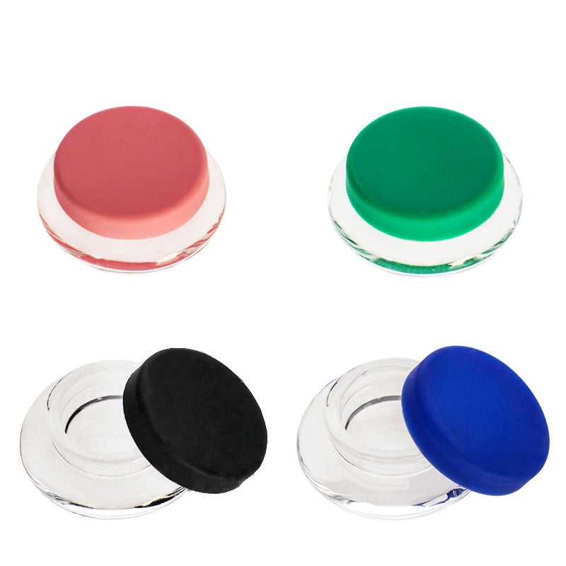 PHOENIXSTAR GLASS JAR WITH SILICONE CAP-2.3"-WITHOUT LOGO-MIXED COLORS-PHX880