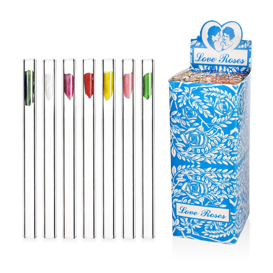 PHOENIXSTAR LOVE ROSES GLASS TUBES-6"-SA02