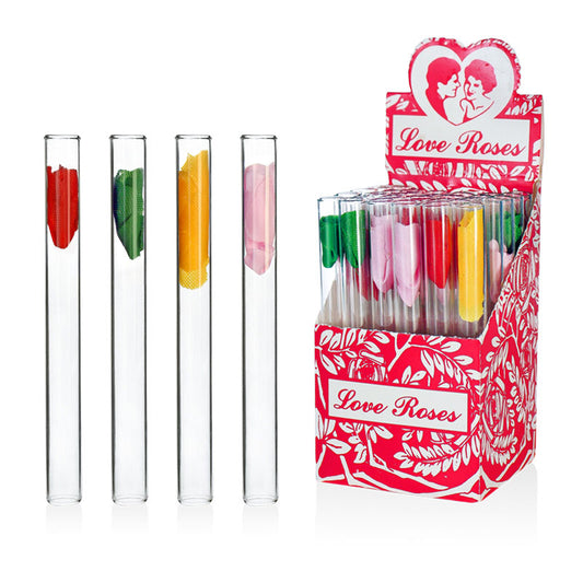 PHOENIXSTAR LOVE ROSES GLASS TUBES-4"-SA03