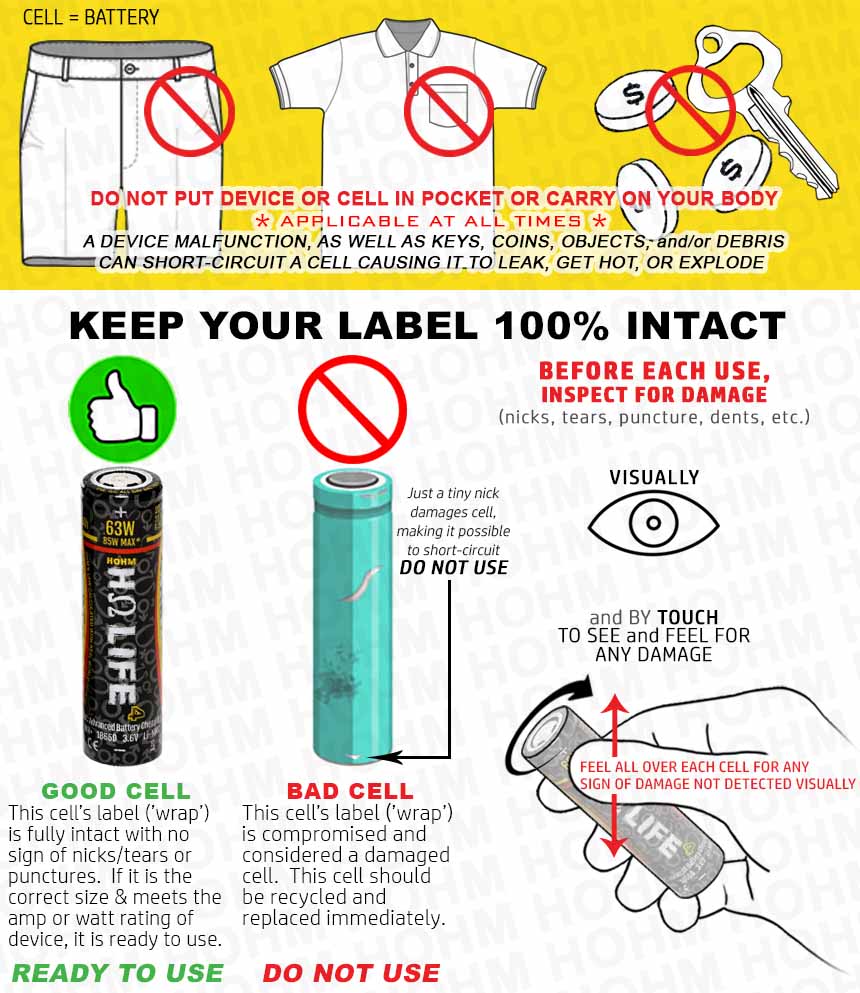 Hohm Tech Life V4 18650 3015mAh 22.1A Battery (2/PACK)         MSRP $26.99