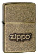 ZIPPO LIGHTER-ANTIQUE BRASS WITH LOGO-Z28994