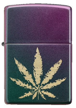 ZIPPO LIGHTER-IRIDESCENT WITH LEAF-Z29093