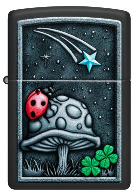 ZIPPO LIGHTER-MUSHROOM BLACK MATTE-Z48724