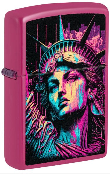 ZIPPO LIGHTER-PINK LADY LIBERTY-Z48916