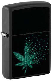 ZIPPO LIGHTER-PIXEL CANNABIS BLACK MATTE-Z29769
