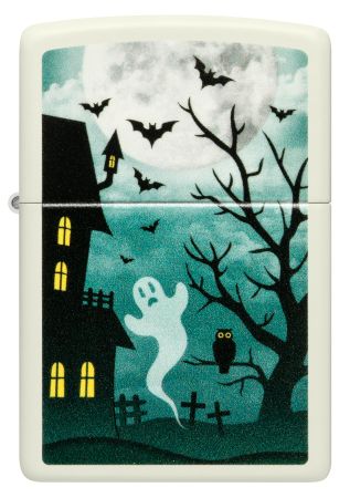 ZIPPO LIGHTER-SPOOKY GHOST GLOW IN THE DARK-Z48727