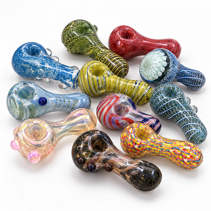 ASSORTED GLASS HAND PIPES-3 INCHES-4 INCHES-5 INCHES-6 CT