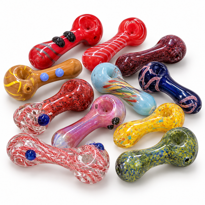 ASSORTED GLASS HAND PIPES-3 INCHES-4 INCHES-5 INCHES-6 CT